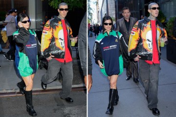 Kourtney goes pantless with husband Travis in NYC